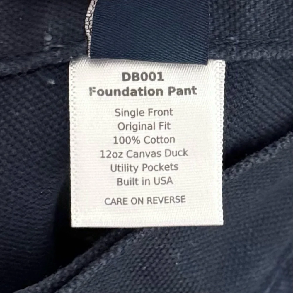 Dave's New York Foundation Pant (Single Front) 12oz Canvas Duck $109 MSRP